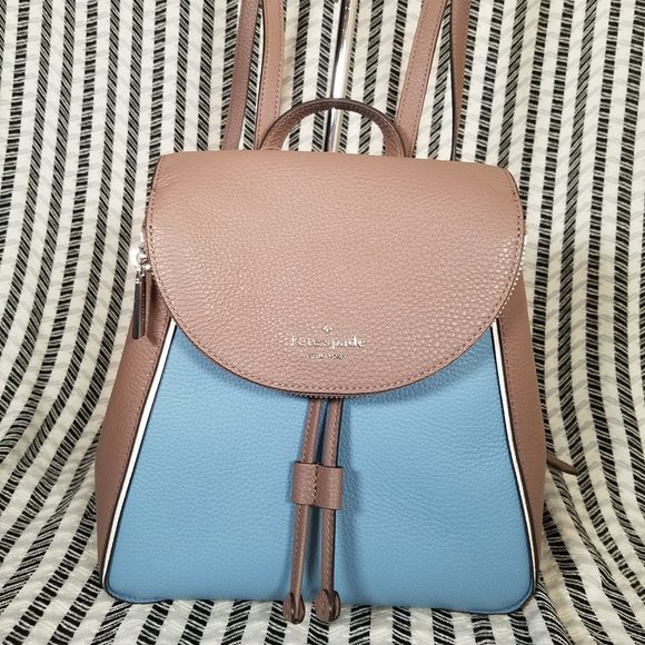 kate Spade Leila Medium  Blue Backpack Colorblock - Picture 1 of 13